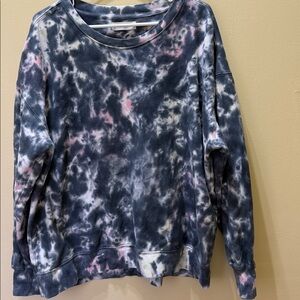 Lucky Brand Tie-Dye Crew Neck Sweater - Black, Pink, White
